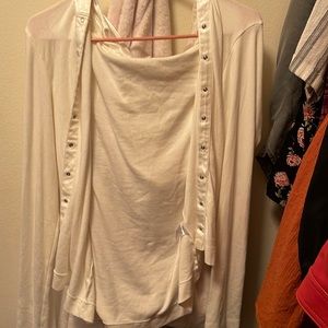 White button up cardigan